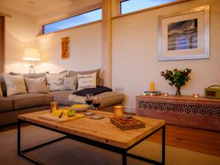 Treasure House, Polzeath | Cornwall, Perfect Stays Perfect Stays Rustic style living room Living Room,Coffee Table,Lighting,Holiday home,cosy