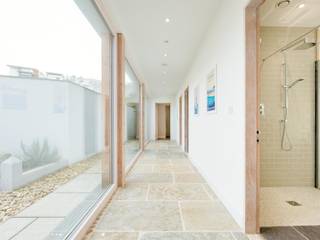 Treasure House, Polzeath | Cornwall, Perfect Stays Perfect Stays Rustic style corridor, hallway & stairs corridoor,hallway,stone,light,glass front,holiday home,beach house