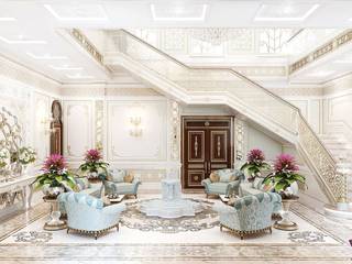 Villa Interior design in UAE of Katrina Antonovich, Luxury Antonovich Design Luxury Antonovich Design Classic style corridor, hallway and stairs