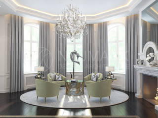 House in Doville. Частный дом на Рублево-Успенском Шоссе., NEUMARK NEUMARK Living room