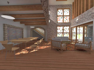 Casa de Campo en Jayanca, ROQA.7 ARQUITECTURA Y PAISAJE ROQA.7 ARQUITECTURA Y PAISAJE Comedores rústicos Madera Acabado en madera