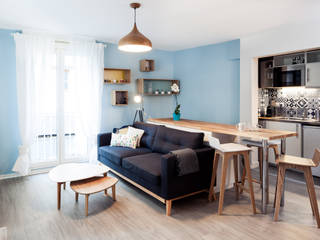 Un Appartement de 30m² Rénouvé avec un Style Scandinave, MadaM Architecture MadaM Architecture Salas de estilo escandinavo