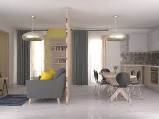 Progetto di Interior Design , Teresa Lamberti Architetto Teresa Lamberti Architetto Salon scandinave Bois Effet bois