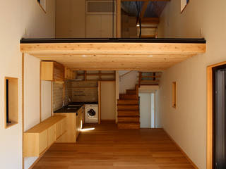 ステップフロアの住処, すわ製作所 すわ製作所 Living room Wood Wood effect