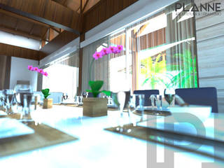 Residência AG6, Planne Arquitetura & Urbanismo Planne Arquitetura & Urbanismo Eclectic style dining room Wood Wood effect
