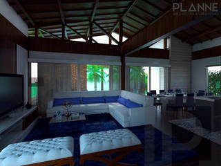 Residência AG6, Planne Arquitetura & Urbanismo Planne Arquitetura & Urbanismo Eclectic style living room Wood Wood effect