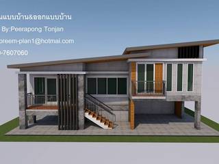 บ้าน1ชั้น ยกสูง, รับเขียนแบบบ้าน&ออกแบบบ้าน รับเขียนแบบบ้าน&ออกแบบบ้าน Modern Houses Concrete