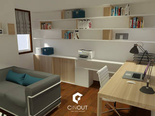 Escritório Apartamento, CINOUT - Obras, Design e Manutenção Lda. CINOUT - Obras, Design e Manutenção Lda. Study/office
