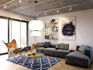 WARSZAWA / SADYBA - 130M2, razoo-architekci razoo-architekci Eclectic style living room