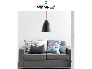 Urban Geometry :Pale Blue Apartment in Seoul, SL design SL design Modern living room Flax/Linen Pink