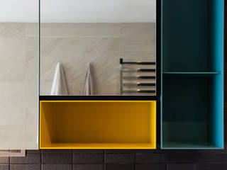 Pl's RESIDENCE, arctitudesign arctitudesign Minimalist style bathrooms Metal Orange