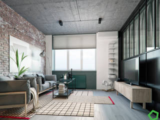 Loft 73, Polygon arch&des Polygon arch&des Minimalistische Wohnzimmer Grau