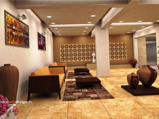 Vrundavan Pearl, Ahmedabad, ni3design ni3design Modern Corridor, Hallway and Staircase