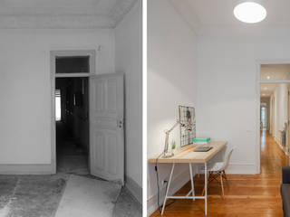 Apartamento MR — Bairro das Colónias, Lisboa, FMO ARCHITECTURE FMO ARCHITECTURE Ruang Studi/Kantor Gaya Kolonial