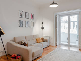Apartamento MR — Bairro das Colónias, Lisboa, FMO ARCHITECTURE FMO ARCHITECTURE Living room