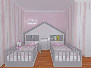 İkiz Bebek Montessori Odası , MOBİLYADA MODA MOBİLYADA MODA Girls Bedroom Wood Wood effect