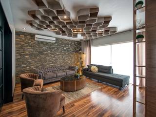 COLINAS DEL VALLE, Estudio Tanguma Estudio Tanguma Industrial style living room Wood Wood effect