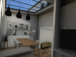 Extension d'une maison à Rennes, Dem Design Dem Design Moderne Esszimmer Weiß