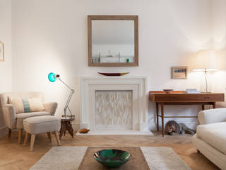 Limestone fireplace homify Salon original Calcaire fireplace,livingroom,londonapartment,rug