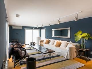 Departamento en La Cuesta , Interiores B.AP Interiores B.AP Rustic style living room Wood Blue