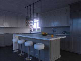 Ambiente Residencial - Cozinhas, Distone Distone クラシックデザインの キッチン 石