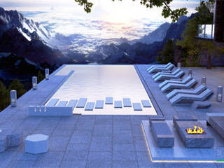 Ambiente Residencial - Exterior, Distone Distone Modern pool Stone