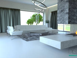 Ambiente Residencial - Sala de Estar, Distone Distone モダンデザインの リビング 石