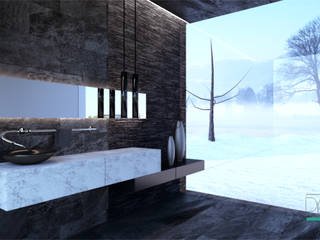 Ambiente Residencial - WC, Distone Distone Banheiros modernos Pedra
