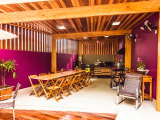 Gourmet com SPA, Bianca Ferreira Arquitetura e Interiores Bianca Ferreira Arquitetura e Interiores 廚房 實木 Multicolored