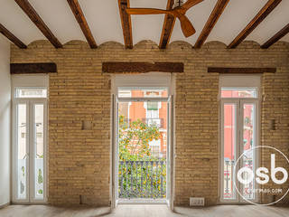 rita & steve, osb arquitectos osb arquitectos Rustic style living room Bricks