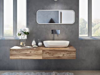 Bathroom in Sardinia, DMC Real Render DMC Real Render Kamar Mandi Gaya Industrial
