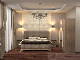 дизайн-проект в ЖК Имперский дом, JULIA KABANOVA's DESIGN STUDIO JULIA KABANOVA's DESIGN STUDIO Kamar Tidur Gaya Eklektik