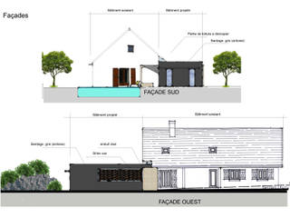 Création d'un POOL HOUSE, A2Ba Architecte A2Ba Architecte Case in stile minimalista