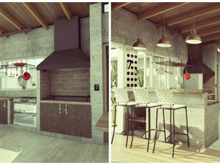 Showroom y Quincho, VI Arquitectura & Dis. Interior VI Arquitectura & Dis. Interior Salle à manger moderne