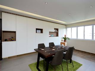 Modern Scandinavian HDB Apartment, HMG Design Studio HMG Design Studio Nowoczesna jadalnia Drewno O efekcie drewna