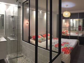 Suite parentale, Mint Design Mint Design Salle de bain industrielle Verre Blanc