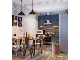 Interior design, sq. Dzerzhinskogo , Студия дизайна интерьера Dking Студия дизайна интерьера Dking Industrial style kitchen