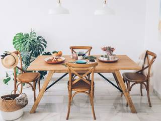 Reportaje de poboda de Vasver Fotografía con decoración de casa de White & Wood Home., White & Wood Home White & Wood Home 餐廳 實木 Multicolored