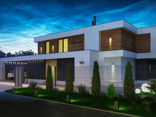 Проект современного частного дома в Подмосковье , Sboev3_Architect Sboev3_Architect Дома в стиле минимализм