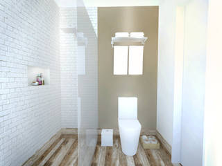 Banheiro Visitas, Andressa Cobucci Estúdio Andressa Cobucci Estúdio Minimalist style bathroom