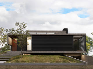 Diseño de Casa en Tejas Cuatro por 1.61 Arquitectos, 1.61arquitectos 1.61arquitectos Maisons minimalistes Multicolore