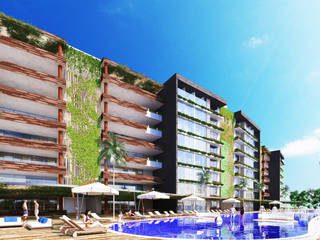 Condominio Guayacanes 3, O11ceStudio O11ceStudio 現代房屋設計點子、靈感 & 圖片