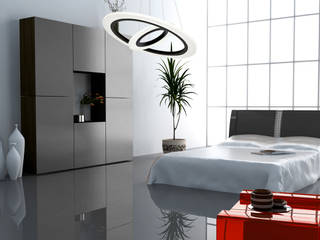 Aranżacja pomieszczenia z wykorzystaniem lampy Cosmo II, 4FunDesign.com 4FunDesign.com Phòng ngủ phong cách hiện đại