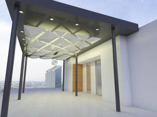 PLAFON TORRE MARSALLA PUEBLA MX, Element+1 Taller de Arquitectura Element+1 Taller de Arquitectura Balcon, Veranda & Terrasse minimalistes MDF