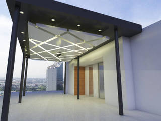 PLAFON TORRE MARSALLA PUEBLA MX, Element+1 Taller de Arquitectura Element+1 Taller de Arquitectura minimalist style balcony, porch & terrace MDF