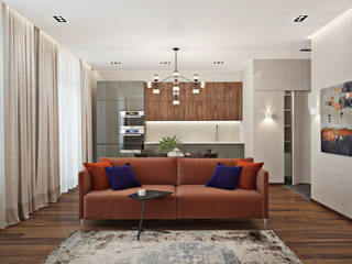Дизайн-проект апартаментов в Фили град, GM-interior GM-interior Phòng khách phong cách tối giản