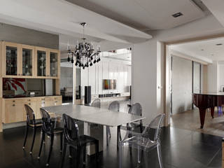 興富發建設-國家盛宴公寓大樓案, 光島室內設計 光島室內設計 Salas de jantar minimalistas