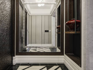 大荷室內裝修設計工程有限公司 Classic corridor, hallway & stairs Brown