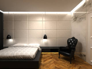 konkurs apartament w stylu glamour, noobo noobo 클래식스타일 침실