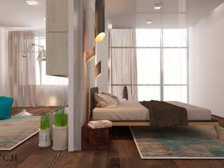 Современный дом под Киевом, Your Comfortable home Your Comfortable home Industrial style bedroom Concrete